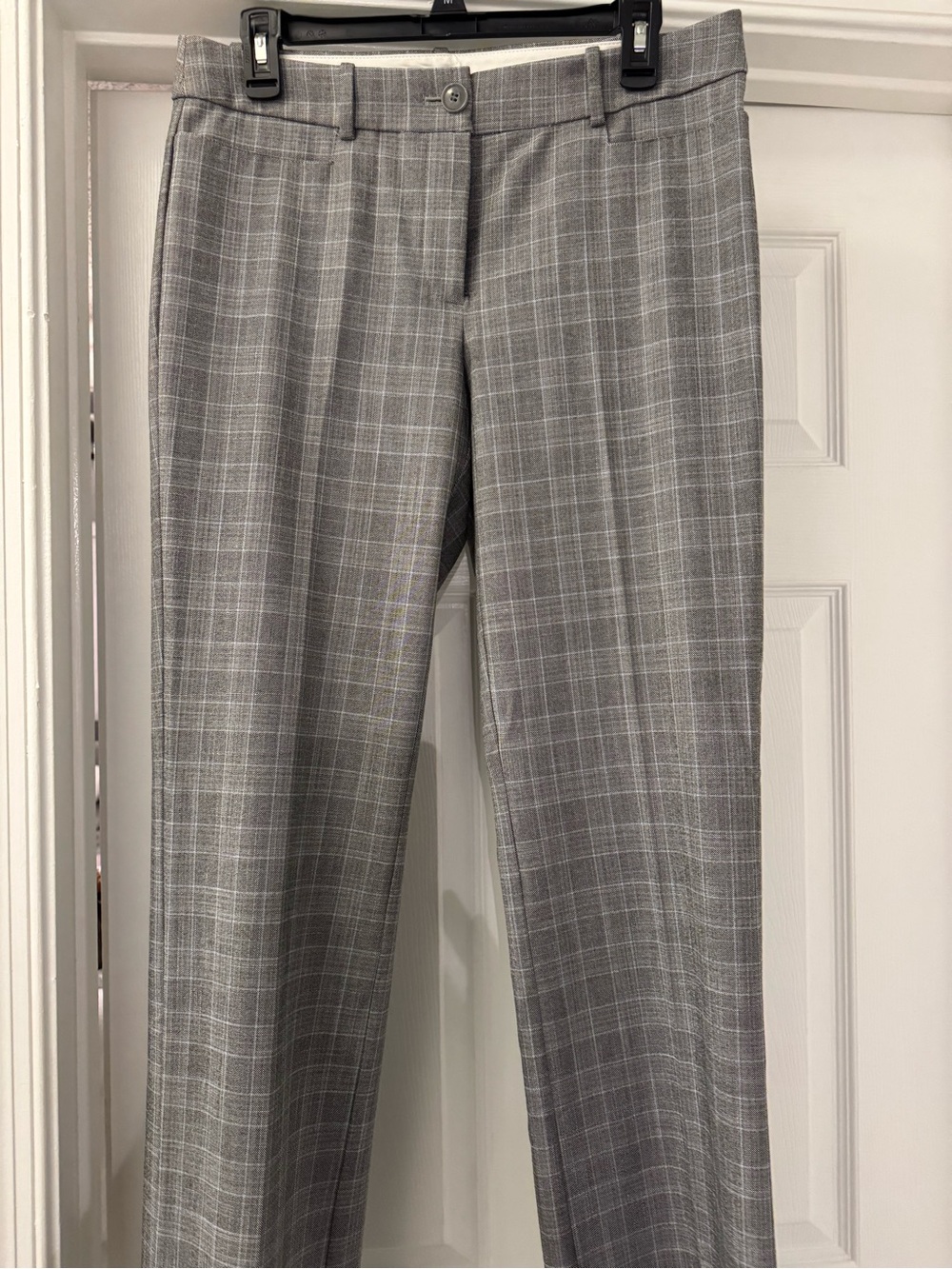 LOFT Gray Windowpane Blue and Gray Plaid Women's Dress Pants Size 6